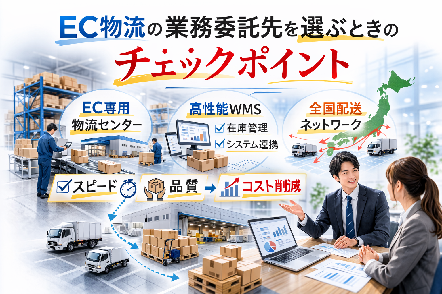 EC物流の業務委託先を選ぶときのチェックポイントとは？