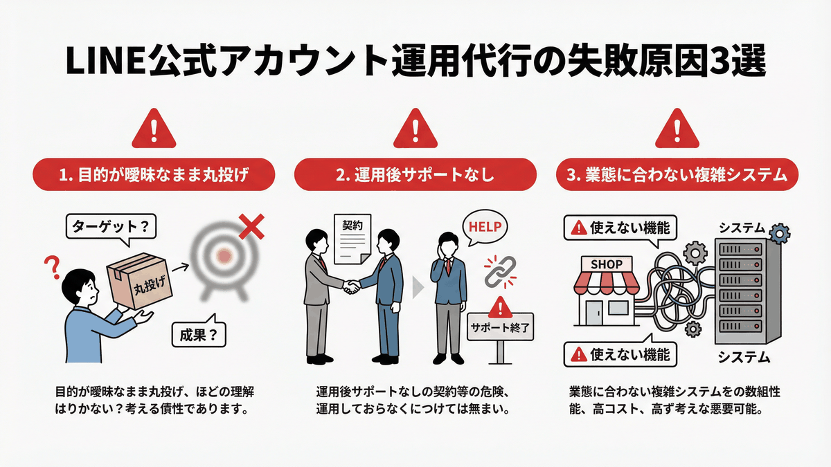 【独自調査】店舗がLINE構築代行で失敗する3つの共通点