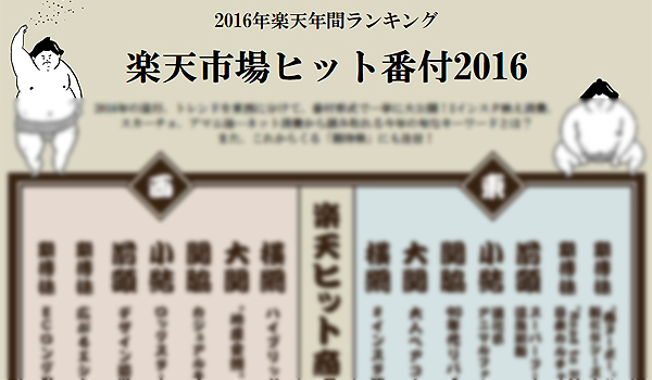 楽天ヒット商品番付発表 17年トレンドも大予測 Ecのミカタ