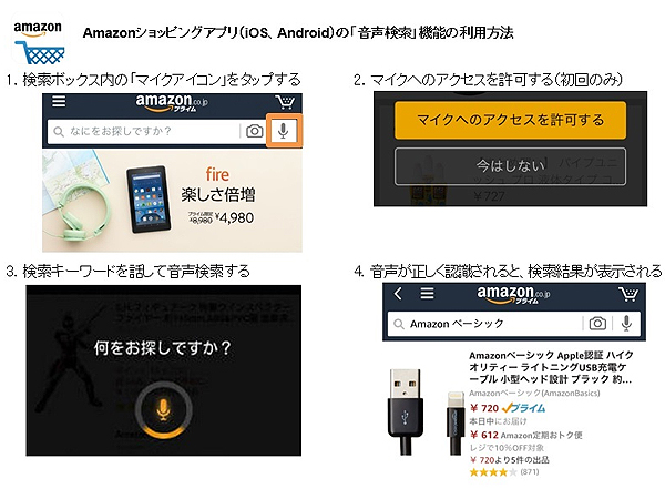 声で商品を探せる！Amazonショッピングアプリに音声検索が追加