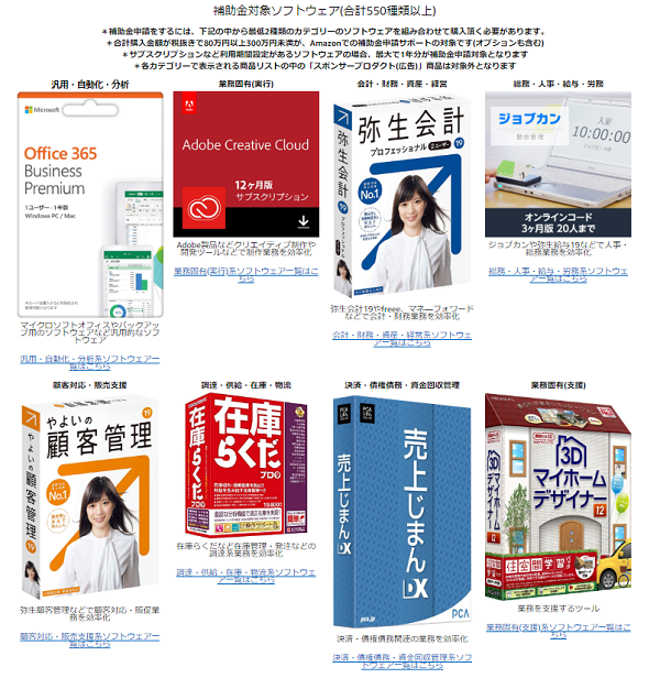 ソフトウェア購入費用、最大150万円未満が補助金の対象
