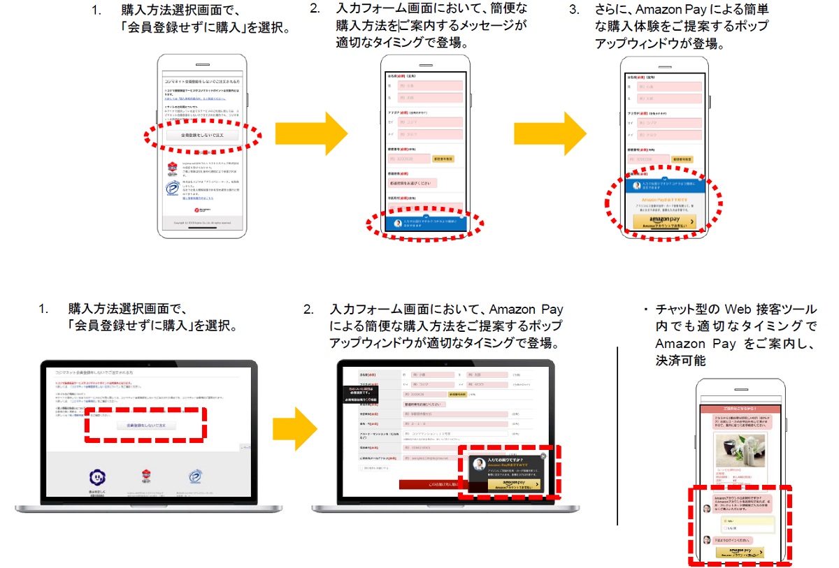 「Web接客型Amazon Pay」の表示例