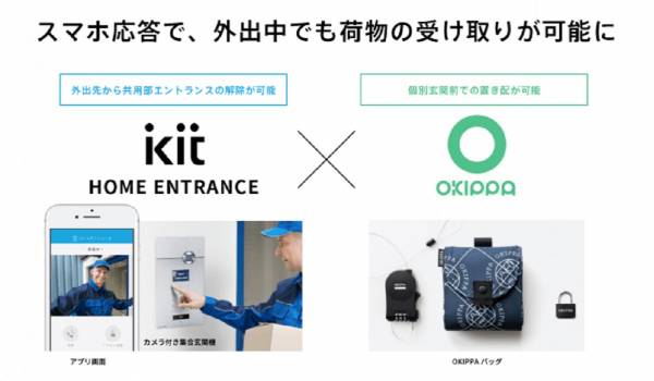 再配達問題の解決に新たな一手　『スマホ入室管理のkit HOME ENTRANCE』× 『置き配バッグOKIPPA』実証実験スタート