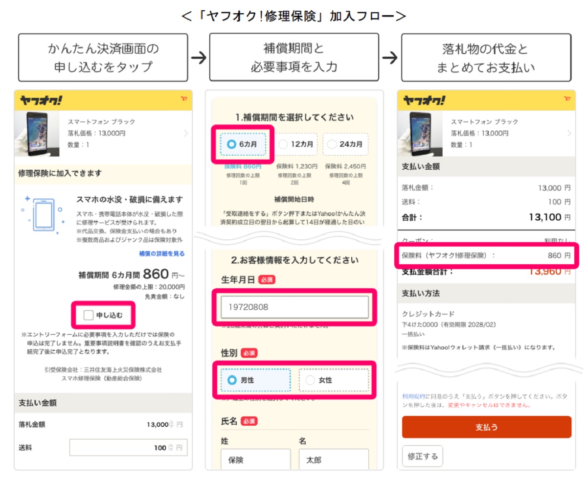 「ヤフオク!修理保険」概要