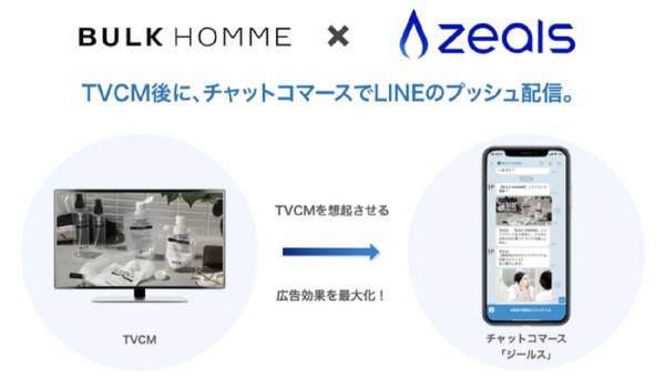 [LINE配信 × テレビCM]で広告効果の最大化を実現　Zeals社がバルクオム社への連携型広告配信をスタート