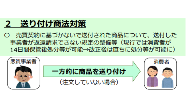 「送り付け商法」対策強化