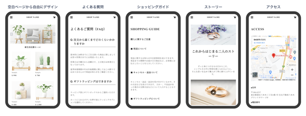 5つのテンプレートからレイアウトを選択