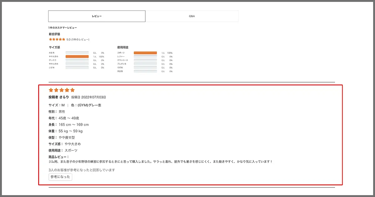 レビューQ＆Aが購買を後押し