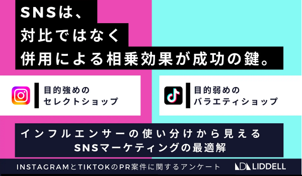 SNSマーケ成功のカギは？InstagramとTiktokをマーケティング視点で比較分析【リデル調査】