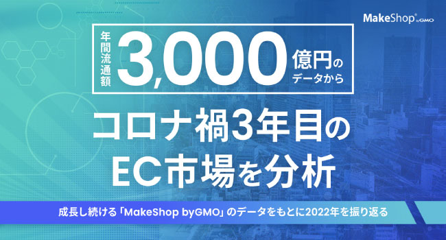 「MakeShop byGMO」、年間流通額3,000億円のデータからコロナ禍3年目のEC市場を分析