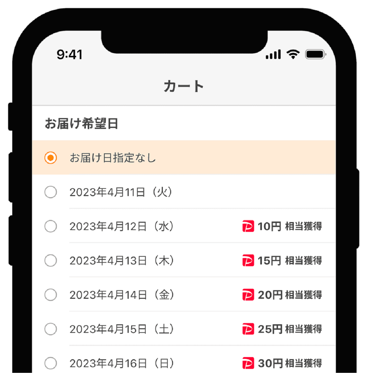 急ぎでない配送にポイントを付与できる