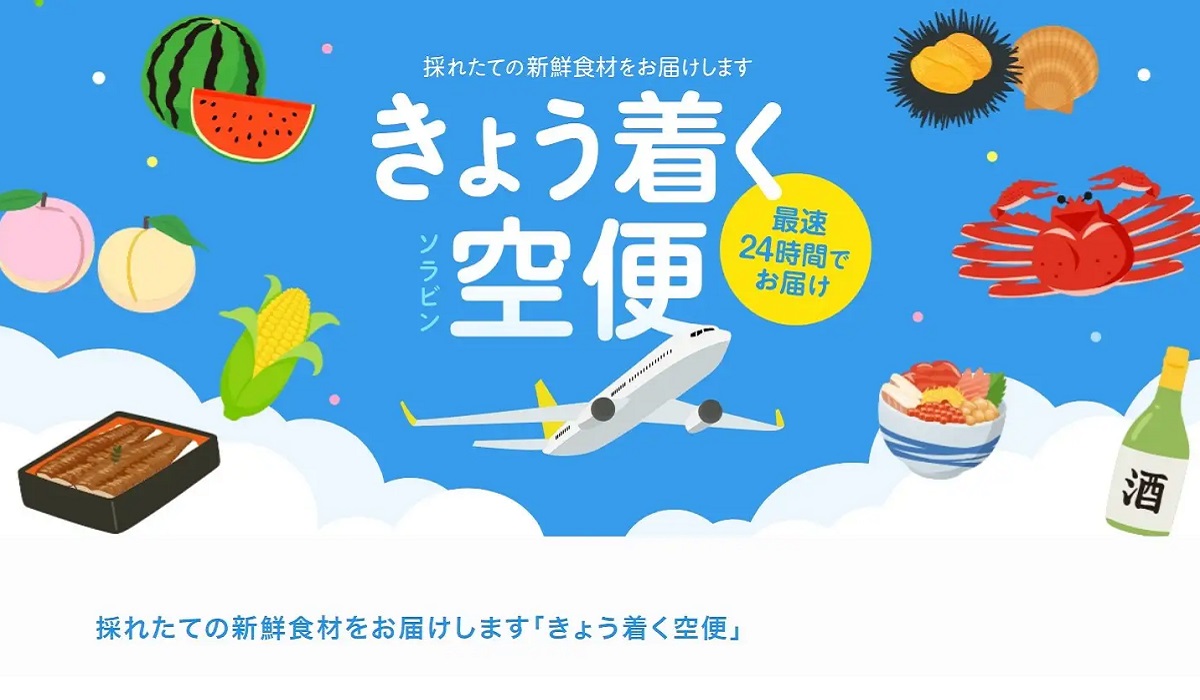 全国の空港から最速24時間で新鮮な食材が届く『きょう着く空便』が