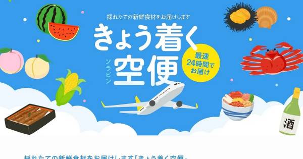 全国の空港から最速24時間で新鮮な食材が届く『きょう着く空便』が