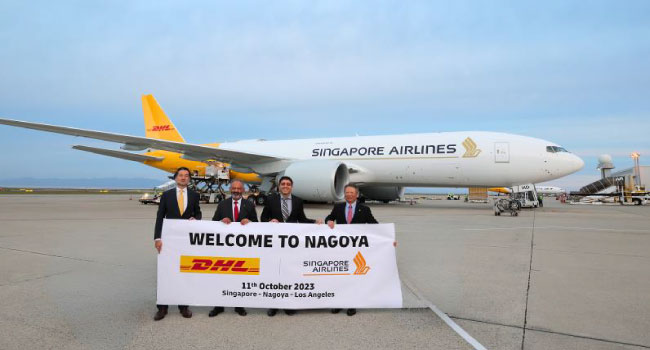 DHL Express、シンガポール航空運航のアジア・北米間新路線を使用開始