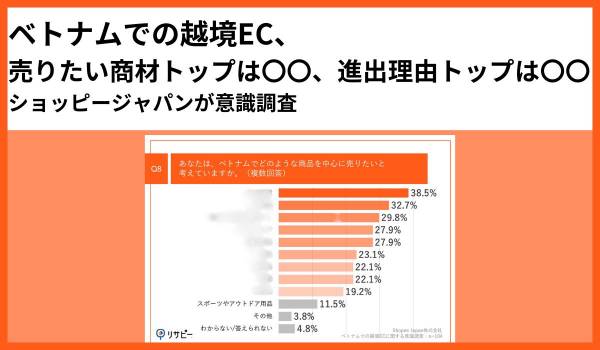 ベトナムでの越境EC、売りたい商材トップは〇〇、進出理由トップは〇〇　ショッピージャパンが意識調査