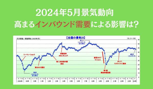 2024年5月景気動向　高まるインバウンド需要による影響は？　TDB調査