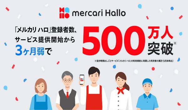 メルカリ ハロ、登録者が500万人を突破　スポットワークで人手不足解消へ