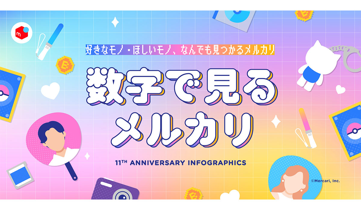 メルカリ、サービス開始11周年記念インフォグラフィックスを公開