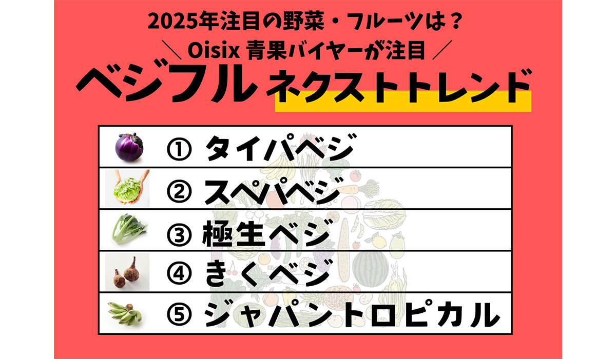 20年以上青果を宅配してきたOisixが最新の青果トレンドを発表！ 2025年注目の野菜・フルーツは？