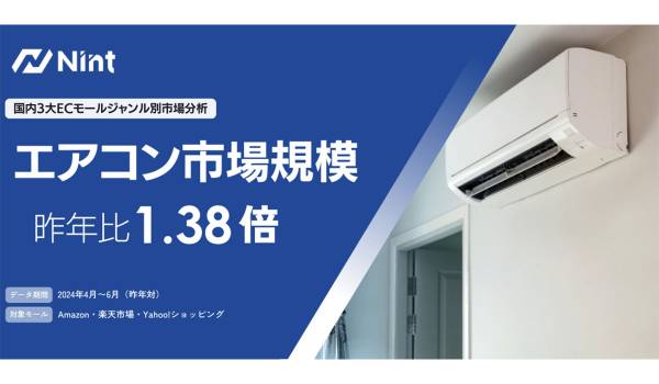 ECモールのエアコン市場規模、前年同期比1.38倍で急速に拡大　Nint調査
