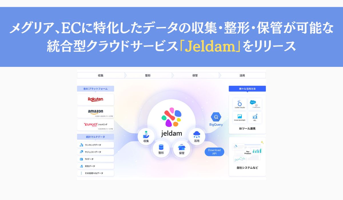 楽天RMSのデータなど、ECに特化したデータの収集・整形・保管が可能な統合型クラウドサービス「Jeldam（ジェルダム）」をリリース
