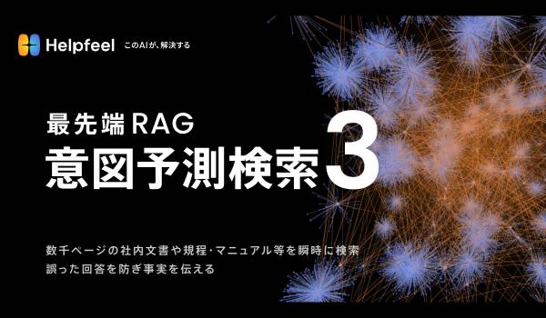 数千ページの文書を生成AIで瞬時に検索『意図予測検索3』リリース。誤った回答を防ぎ事実を伝える最先端のRAG技術を採用し回答精度を向上