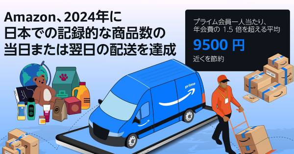 Amazon、2024年の当日または翌日配送の商品数が前年比15％増｜ECのミカタ