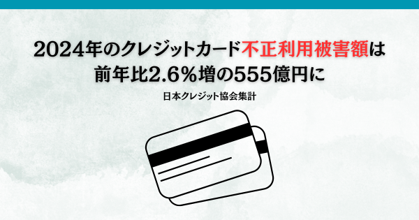 2024年のクレジットカード不正利用被害額は前年比2.6％増の555億円に