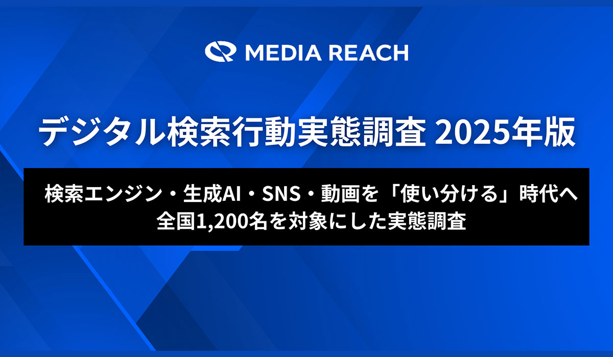 検索エンジンの「一強時代」に変化の兆し──生成AI・SNS・動画との使い分けが拡大【全国1200名対象・デジタル検索行動調査 - 株式会社メディアリーチ調べ】