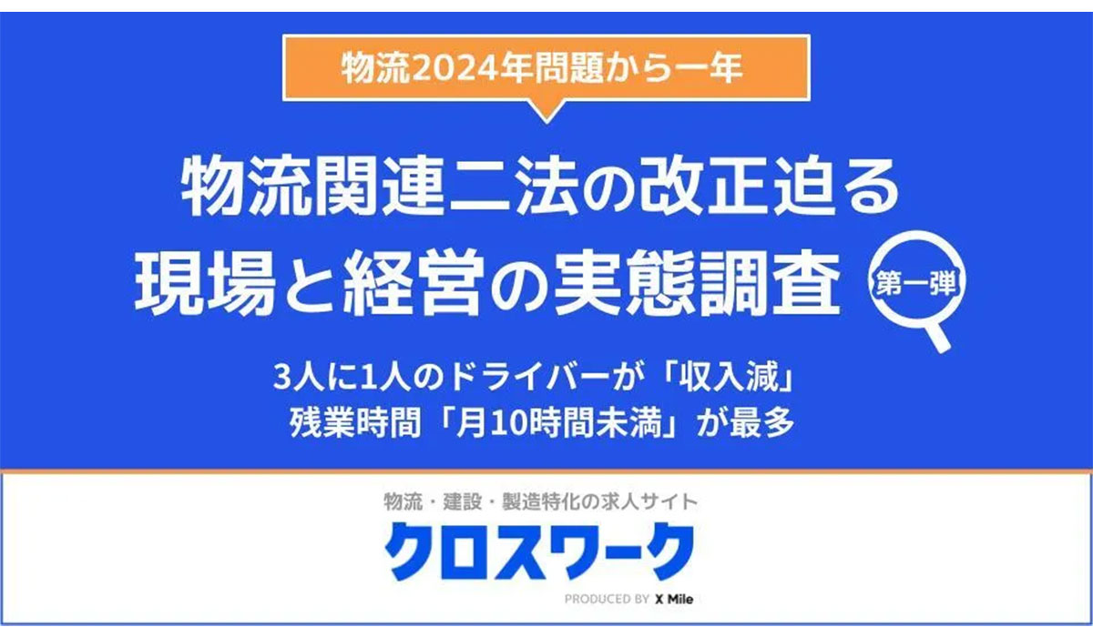 【クロスワークしごと白書】物流2024年問題・物流関連二法改正により業界が直面する変化と課題に迫る＜第一弾＞