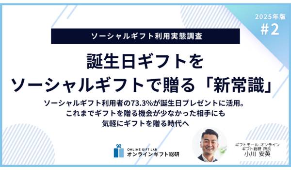 ソーシャルギフトの利用シーンは「誕生日」がトップ　ギフトモール オンラインギフト総研調べ