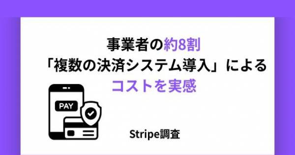 事業者の約8割「複数の決済システム導入」によるコストを実感 Stripe 事業者の約8割「複数の決済システム導入」によるコストを実感 Stripe