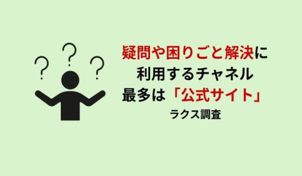 疑問や困りごと解決に利用するチャネル最多は「公式サイト」　ラクス調査