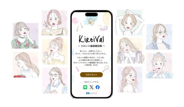きれいの価値観をタイプ診断するWebサービス「KireiVal（キレイバル）」を開発