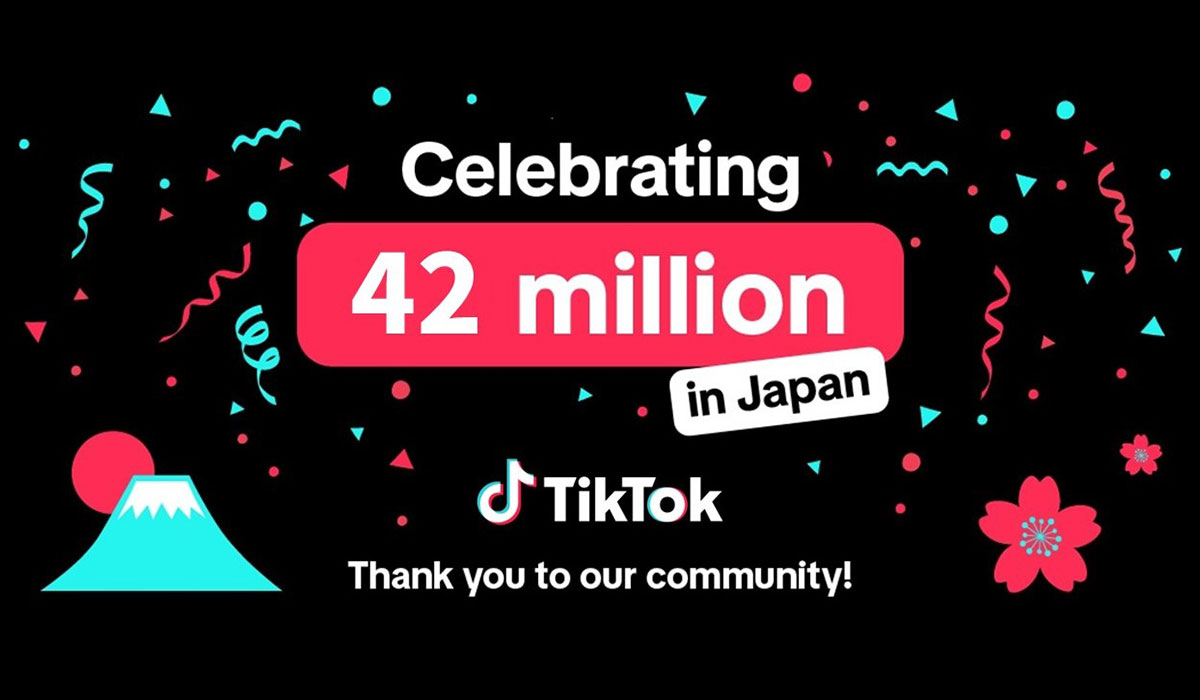 TikTok、日本の月間アクティブユーザー数が4,200万を突破！