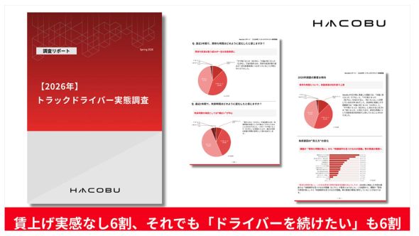 賃上げ実感なし6割、それでも「ドライバーを続けたい」も6割。Hacobu、【2026年】トラックドライバー実態調査を実施