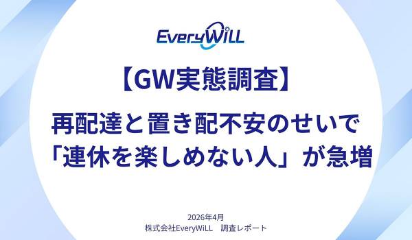 【GW・宅配荷物の受取り実態調査】再配達と置き配の不安のせいで「連休を楽しめない人」が急増