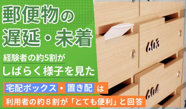 郵便物の遅延・未着、経験者の約5割が「しばらく様子を見た」。宅配ボックス・置き配は利用者の約8割が「とても便利」と回答
