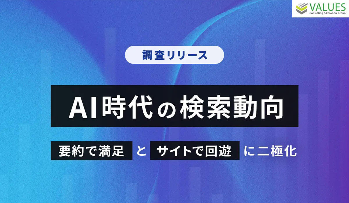 【調査リリース】AI時代の検索動向：「要約で満足」と「サイトで回遊」に二極化