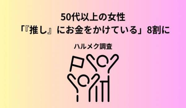 【50代以上女性の「推し」に関する意識・実態調査2026】「推し」にお金をかけている割合が8割に増加