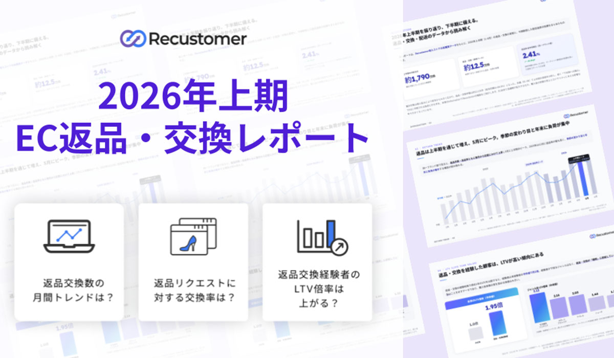 返品申請の約6割は営業時間外。「交換」で返品の約4件に1件が売上として維持ーーRecustomer 2026年上半期 返品・交換レポートを公開