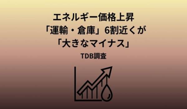 エネルギー価格上昇、企業の9割が「マイナス」　価格転嫁難、約5割で利益減　『運輸・倉庫』『農・林・水産』で 6割近くが「大きなマイナス」