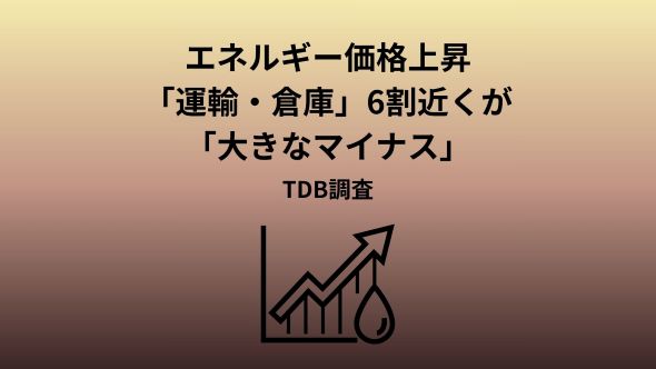 エネルギー価格上昇、企業の9割が「マイナス」　価格転嫁難、約5割で利益減　『運輸・倉庫』『農・林・水産』で 6割近くが「大きなマイナス」