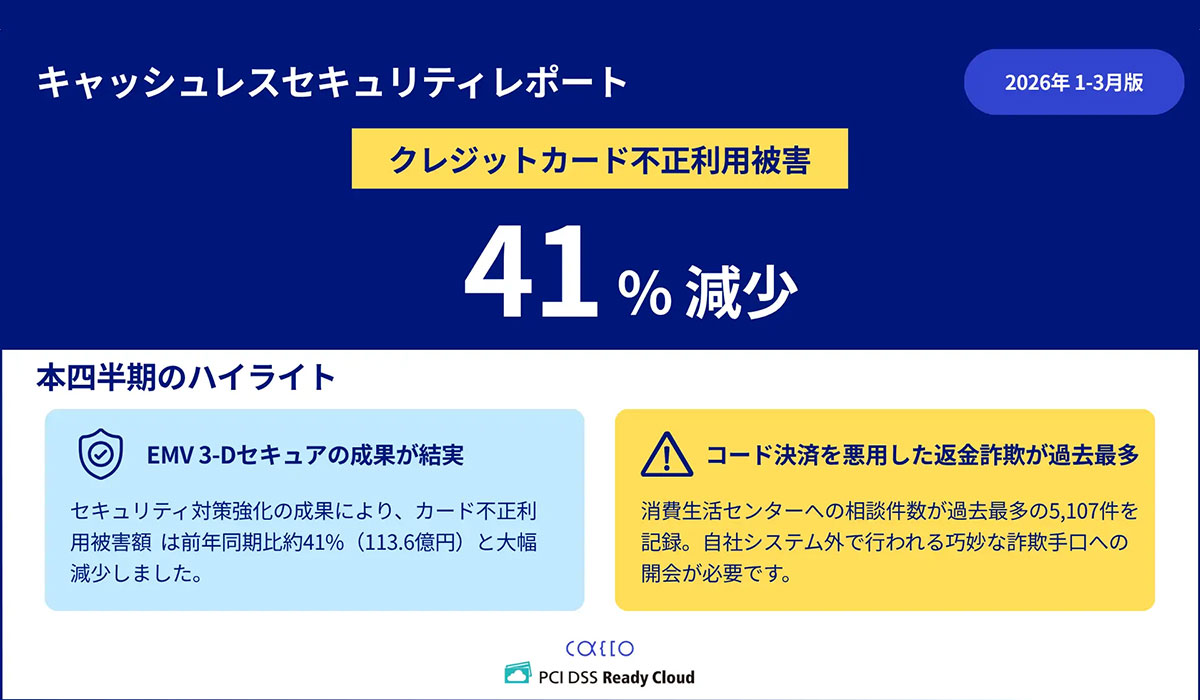 キャッシュレスセキュリティレポート2026年1-3月を公開