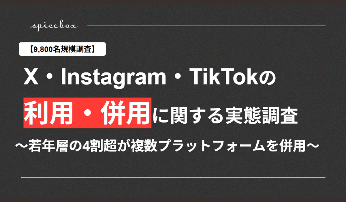 【9,800名規模調査】X・Instagram・TikTokの利用・併用に関する実態調査2026サブタイトル