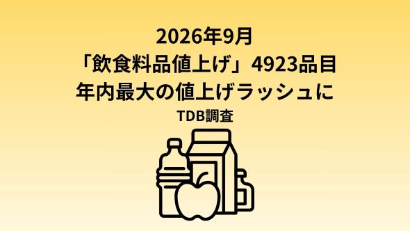 飲食料品値上げ　9月は4923品目　今年最大の値上げラッシュ　2023年以来3年ぶりの多さ　22年以降では過去4番目の高水準に