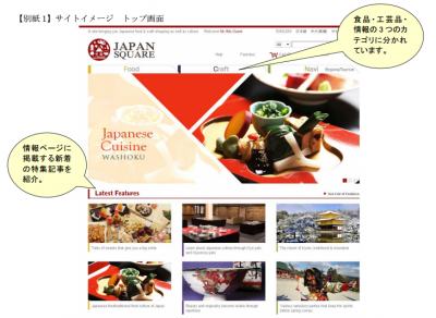 4カ国語対応、約3,400品目の日本の食品、工芸品を取り扱い