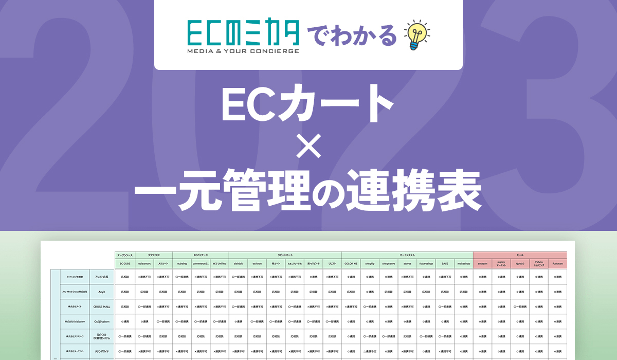 《ECのミカタでわかる》ECカート×一元管理システムの連携表