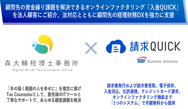 森大輔税理士事務所が「請求QUICK」のパートナープログラムに参加