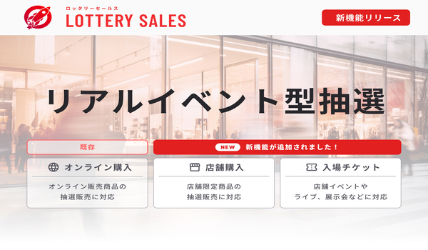 ロッタリーセールス、新機能「リアルイベント型抽選」をリリース
